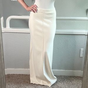 Veiled Collection - Cream Knit A-Line Skirt